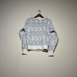 VTG Reunion Sweater Women M USA Made Fall Zebra White 90s Black Warm Grandma